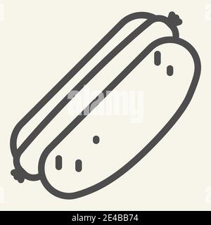 Hotdog-Symbol. Fast Food Vektorgrafik isoliert auf weiß. Würste und Brötchen Outline Design, für Web und App entwickelt. Eps 10. Stock Vektor