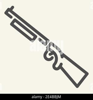 Symbol für die Gewehrlinie. Waffe Vektor-Illustration isoliert auf weiß. Shotgun Outline Design, für Web und App entwickelt. Eps 10. Stock Vektor