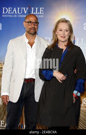 Stanley Tucci und Meryl Streep posieren während einer Fotoaufnahme für 'Julie und Julia' beim 35. 'Deauville American Film Festival' in Deauville, Frankreich am 5. September 2009. Foto von Denis Guignebourg/ABACAPRESS.COM Stockfoto