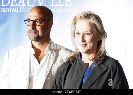 Stanley Tucci und Meryl Streep posieren während einer Fotoaufnahme für 'Julie und Julia' beim 35. 'Deauville American Film Festival' in Deauville, Frankreich am 5. September 2009. Foto von Denis Guignebourg/ABACAPRESS.COM Stockfoto