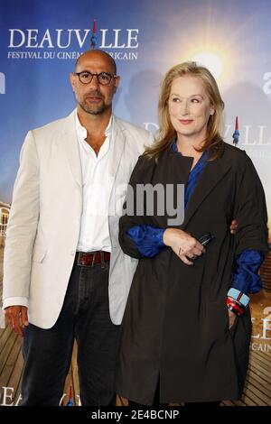 Stanley Tucci und Meryl Streep posieren während einer Fotoaufnahme für 'Julie und Julia' beim 35. 'Deauville American Film Festival' in Deauville, Frankreich am 5. September 2009. Foto von Denis Guignebourg/ABACAPRESS.COM Stockfoto