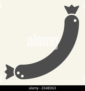 Symbol für Würstchen. Frankfurter Vektorgrafik isoliert auf Weiß. Fleisch Glyph Stil Design, für Web und App entwickelt. Eps 10. Stock Vektor
