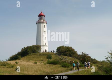 Leuchtturm Dornbusch, Hiddensee-Insel, Ostsee, Mecklenburg-Vorpommern, Nationalpark Vorpommern, Deutschland, Stockfoto