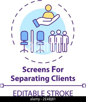 Bildschirme zum Trennen des Client-Konzeptsymbols Stock Vektor