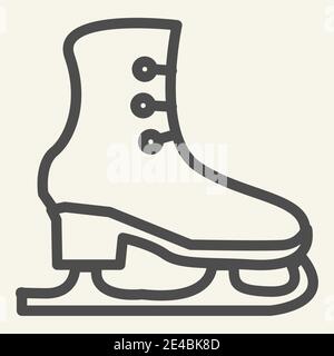 Symbol für Schlittschuhe. Schlittschuhe skizzieren Stil Piktogramm auf weißem Hintergrund. Stiefel für Eiskunstlauf Schild für mobiles Konzept und Web-Design. Vektor Stock Vektor