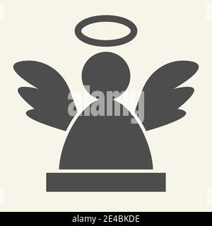 Einfarbig angel-Symbol. Weihnachten heiligen Engel Silhouette Glyphen Stil Piktogramm auf weißem Hintergrund. Neujahr Dekoration Zeichen für mobile Konzept und Web Stock Vektor