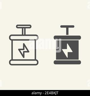 Startlinie und Glyph-Symbol. Vektordarstellung wird auf Weiß isoliert gestartet. Auslösung Box Umriss Stil Design, für Web und App entwickelt. Eps 10. Stock Vektor