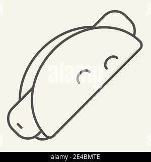 Mexikanische Taco dünne Linie Symbol. Wurst in Taco Vektor-Illustration isoliert auf weiß. Burrito Outline Design, entworfen für Web und App. Eps 10. Stock Vektor