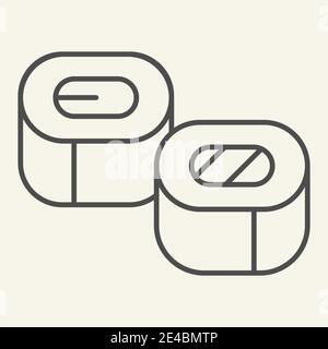 Symbol für Sushi mit dünnen Linien. Asiatische Küche Vektor-Illustration isoliert auf weiß. Seafood Outline Design, entworfen für Web und App. Eps 10. Stock Vektor