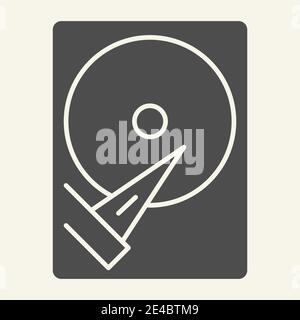 Symbol für feste Festplatte. Darstellung des Speichervektors isoliert auf Weiß. Festplatten-Design im Glyphen-Stil, entwickelt für Web und App. Eps 10. Stock Vektor