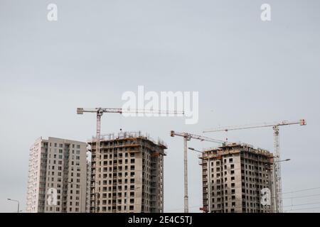 Bau des neuen Wohnviertels von Danzig, Polen. Stockfoto