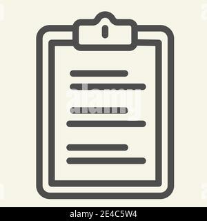 Zeilensymbol für medizinische Prüfliste. Umfrageformular skizzieren Stil Piktogramm auf weißem Hintergrund. Hospital Clipboard Fragebogen für mobiles Konzept und Web Stock Vektor