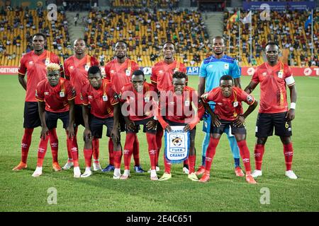 Douala, Kamerun. Januar 2021, 22. Uganda ab elf. Uganda gegen Togo, Gruppe C, CAF African Nations Championship (CHAN) Turnier 2021. Stade de la Réunion, Bepanda. Uganda und Togo trafen sich in der zweiten Gruppe-C-Spiele. Quelle: XtraTimeSports (Darren McKinstry) / Alamy. Stockfoto