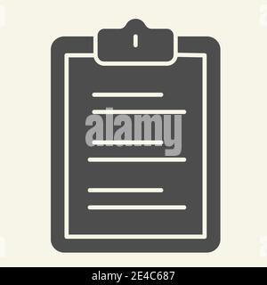 Symbol für die Liste der medizinischen Kontrolllisten. Umfrage Form Glyph Stil Piktogramm auf weißem Hintergrund. Hospital Clipboard Fragebogen für mobiles Konzept und Web Stock Vektor