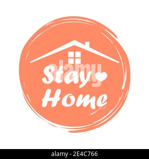 Bleiben Sie zu Hause, bleiben Sie sicher - Schriftzug Typografie Poster mit Text für selbst Quarantäne Zeiten. Vektorgrafik Stock Vektor