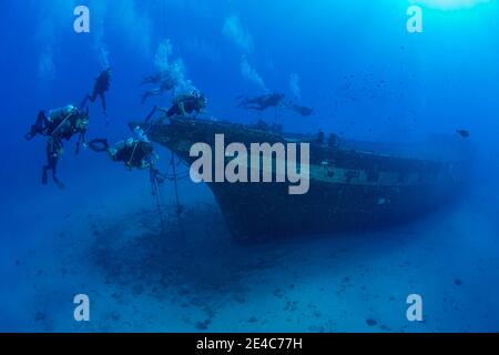 Der karthagische, Lahaina Wahrzeichen, wurde als eine künstliche Riff vor Lahaina, Maui, Hawaii im Dezember 2005 gesunken. Stockfoto