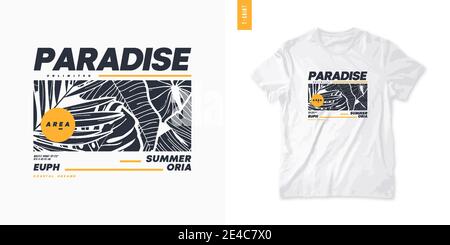 Sommer Grafik T-Shirt-Design, tropischer Druck, Vektor-Illustration Stock Vektor
