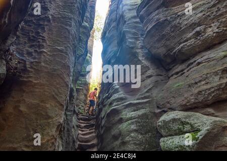 Jicin (Jitschin), Prachov Felsen (Prachovske skaly, Prachauer Felsen) in Böhmisches Paradies, Cesky raj, Böhmisches Paradies, Kralovehradecky, Hradec Kralove Region, Königgrätzer Region, Tschechisch Stockfoto