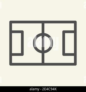 Symbol für die Linie des Fußballfelds. Fußballstadion skizzieren Stil Piktogramm auf beigem Hintergrund. Fußballsport-Zeichen für mobiles Konzept und Web-Design. Vektor Stock Vektor