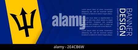 Banner-Vorlage mit Flagge von Barbados für Werbung Reisen, Business und andere. Horizontales Webbanner-Design. Stock Vektor