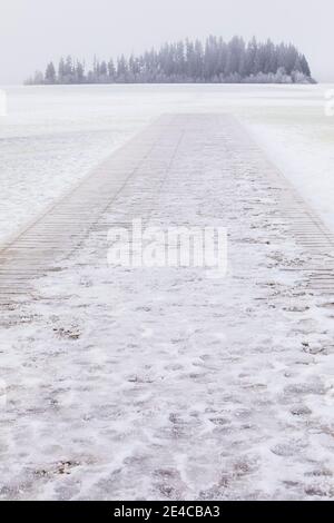 Astotin Lake, Elk Island National Park im Winter Stockfoto