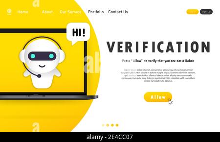 Verifizierung auf Laptop-Display-Banner. Abstraktes Konzept für Datenzugriff und User Experience. Stock Vektor