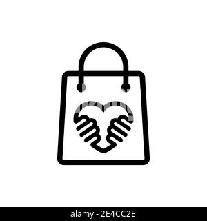 Kaufen Sie lokale Symbol in schwarz. Unterstützung des Konzepts für kleine Unternehmen. Stock Vektor