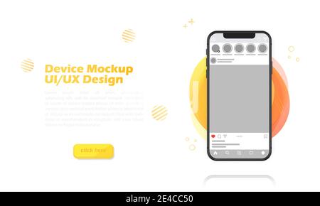Smartphone leerer Bildschirm, Handy-Mockup. Vorlage für Infografiken für Präsentation UI Design Interface. vektor-Illustration Stock Vektor