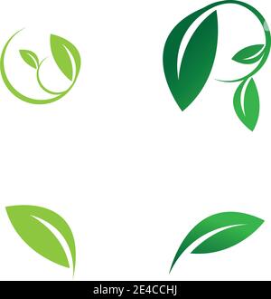 Logo-Vektor mit grünem Blatt Stock Vektor