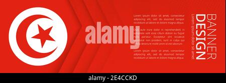 Banner-Vorlage mit Flagge von Tunesien für Werbung Reisen, Business und andere. Horizontales Webbanner-Design. Stock Vektor