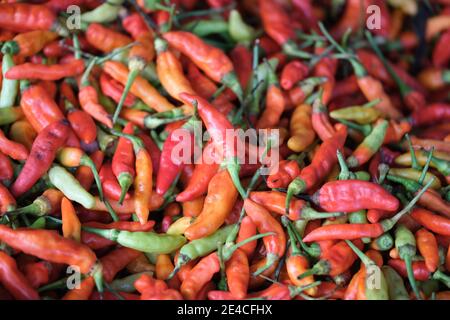 Indonesien Bali Negara - Pasar Umum Negara - Staatliche Öffentlichkeit Markt - gemischte Chilischoten Stockfoto