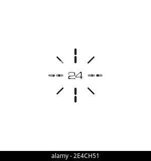 24 Stunden Symbol Vektor Illustration Design Vorlage Stock Vektor