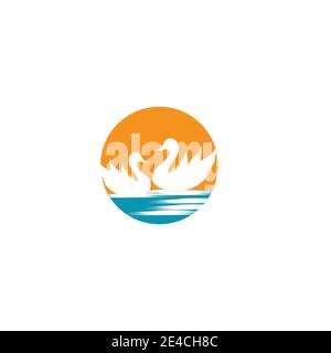 Gans Symbol. Flache Abbildung isoliert Zeichen Symbol Stock Vektor