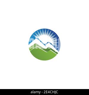 Berg Symbol Logo Template Vector Illustration Design Stock Vektor