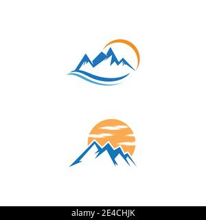 Berg Symbol Logo Template Vector Illustration Design Stock Vektor