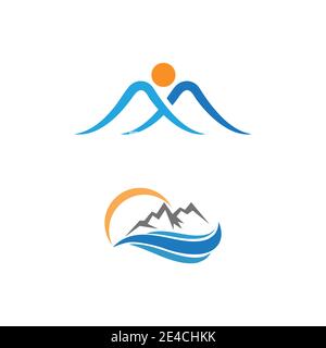 Berg Symbol Logo Template Vector Illustration Design Stock Vektor
