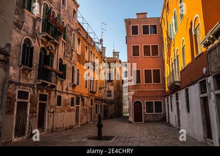 Venedig während Corona Zeiten ohne Touristen, Cannaregio Stockfoto