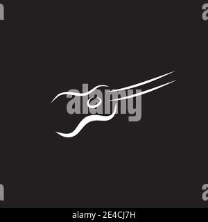 Einfache weiße Grafik der Gitarre Logo Design-Vorlage Stock Vektor