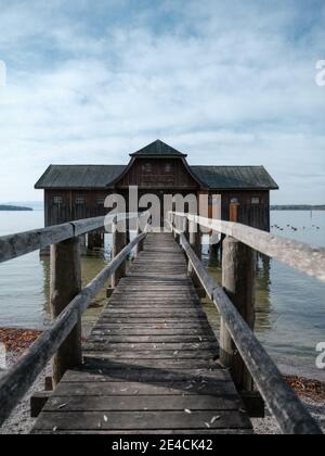 Bootshaus in Stegen am Ammersee Stockfoto