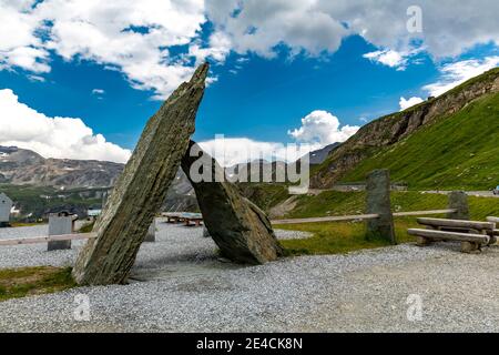 Geologische Freilichtausstellung, Tauernfenster, 2290 m, Hochtor, Großglockner Hochalpenstraße, Nationalpark hohe Tauern, Salzburger Land, Kärnten, Österreich, Europa Stockfoto