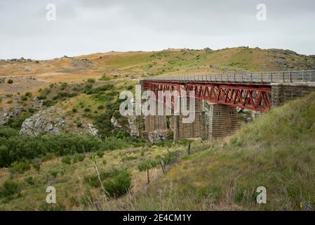 Poolburn Viaduct auf dem Otago Central Rail Trail, South Island, Neuseeland Stockfoto