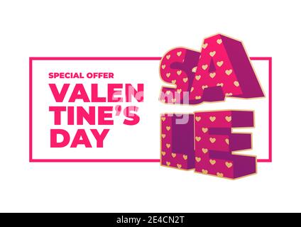 Valentinstag Verkauf Banner Vorlage. Stock Vektor