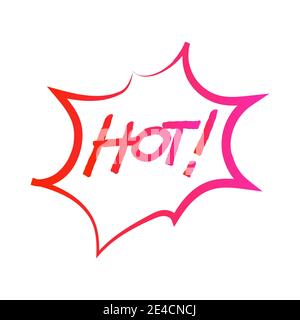 HOT - handgeschriebene Pinselbeschriftung. Vektor Kalligraphie Illustration isoliert auf weißem Hintergrund. Stock Vektor