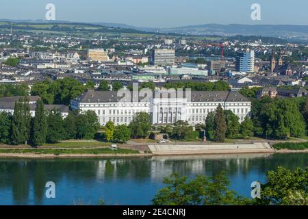 Kurfürstliches Schloss, Blick von Asterstein, Koblenz, Rheinland-Pfalz, Deutschland, Europa Stockfoto