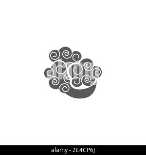 Chinesische Wolken Logo Vorlage Vektor Symbol Natur Stock Vektor