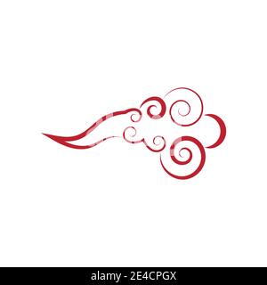 Chinesische Wolken Logo Vorlage Vektor Symbol Natur Stock Vektor