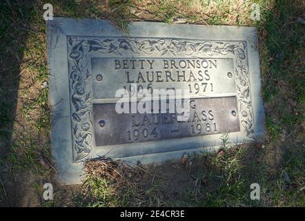 Glendale, Kalifornien, USA 18. Januar 2021 EIN allgemeiner Blick auf die Atmosphäre des Grabes der Schauspielerin Betty Bronson im Forest Lawn Memorial Park am 18. Januar 2021 in Glendale, Kalifornien, USA. Foto von Barry King/Alamy Stockfoto Stockfoto