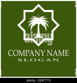 Dates Tree Logo Vorlage Vektor Symbol Natur Stock Vektor