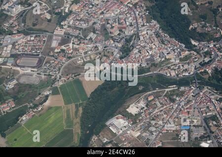 Pontecorvo, Italia - 28 agosto 2008: Veduta aerea della città di Pontecorvo Stockfoto