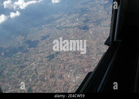 Pontecorvo, Italia - 28 agosto 2008: Veduta aerea della città di Pontecorvo Stockfoto